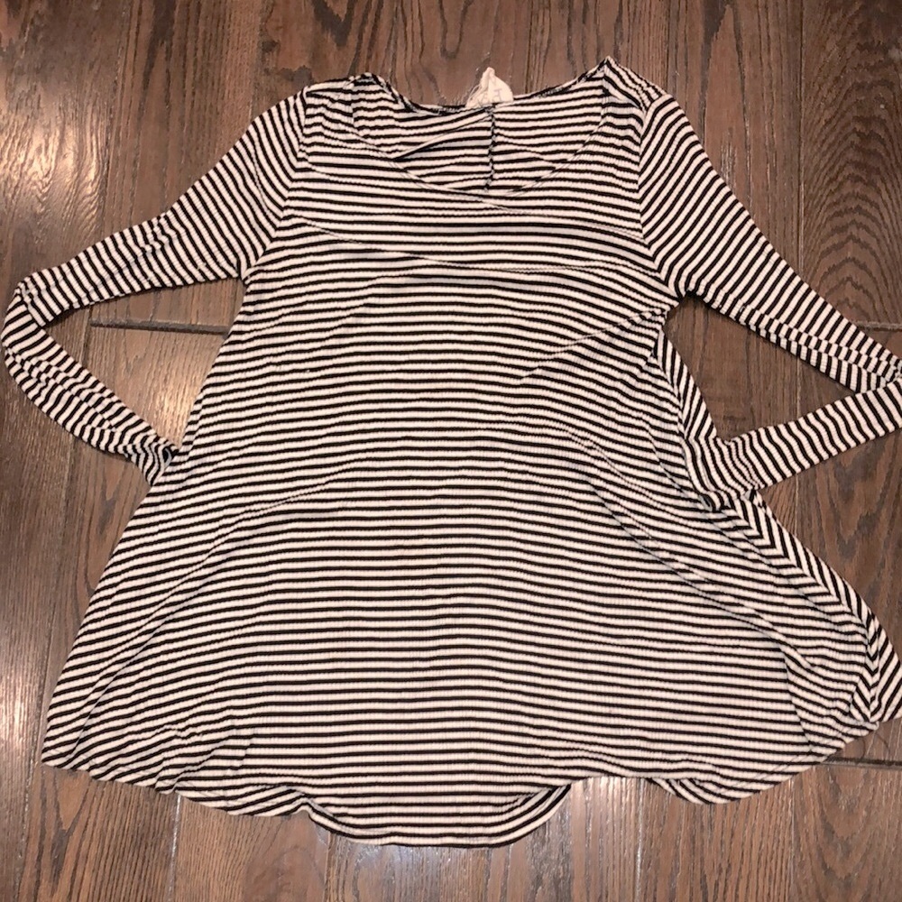 PPLA black and white striped long sleeve top size small